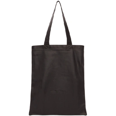 Rick Owens Logo-embroidered Leather Tote Bag In Brown