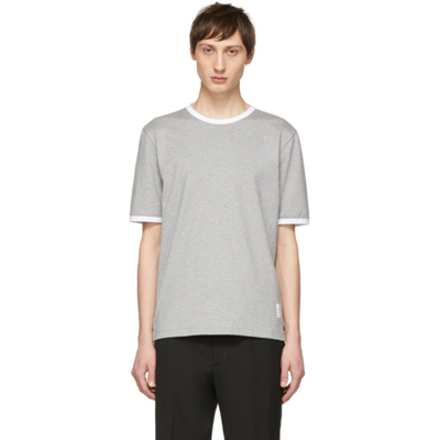 Thom Browne Step-hem Cotton T-shirt In 055 Ltgry