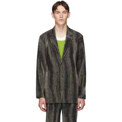 Issey Miyake Homme Plisse  Black Mc June Network Check Blazer