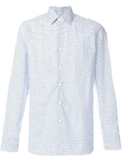 Prada Logo-embroidered Cotton Shirt In White