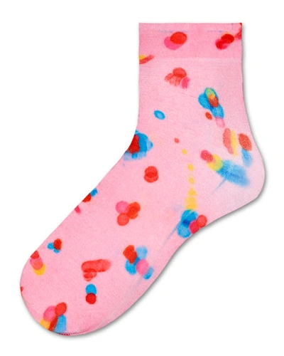 Hysteria By Happy Socks Mia Graphic Cotton Ankle Socks In Multi