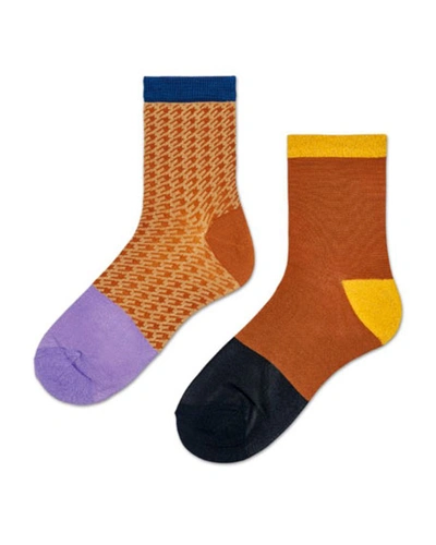 Hysteria By Happy Socks Hanna 2-pack Colorblock Socks In Multi