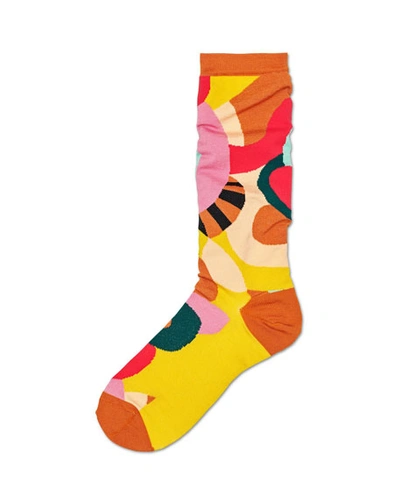 Hysteria By Happy Socks Betty Graphic-knit Mid-high Socks In Multi