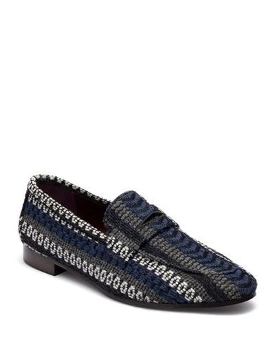Bougeotte Chalet Drill Tweed Loafer In Blue/black