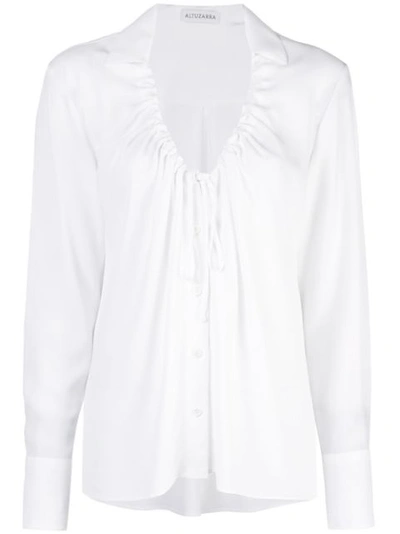 Altuzarra Bowie Tie-neck Crepe Blouse In White