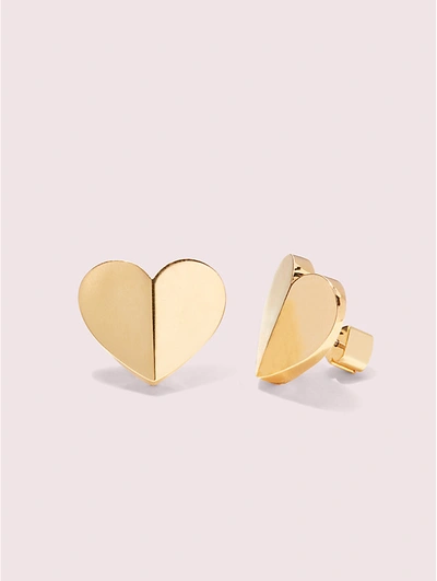 Kate Spade Heritage Spade Heart Statement Studs In Gold