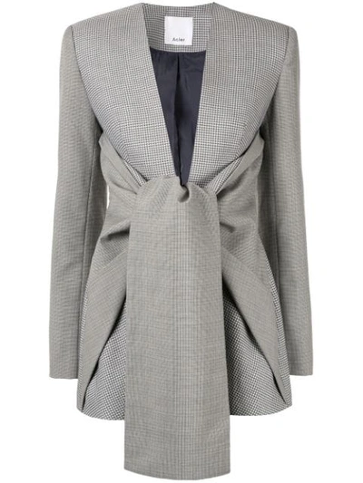 Acler Gleston Tie Front Blazer In Houndtooth Mix