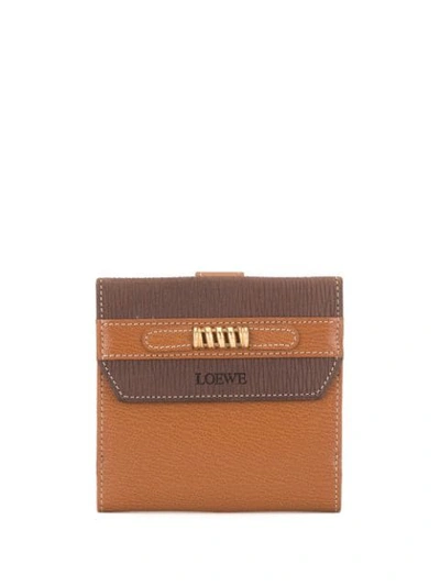 Pre-owned Loewe Chain Detail Bifold Wallet In Brown