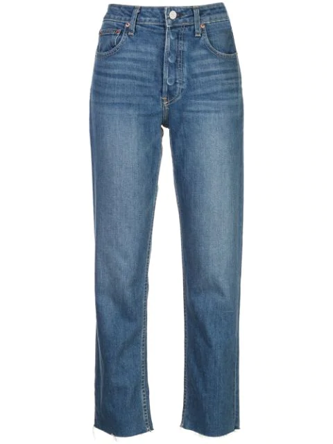 Trave Denim High Rise Straight Jeans In Blue | ModeSens