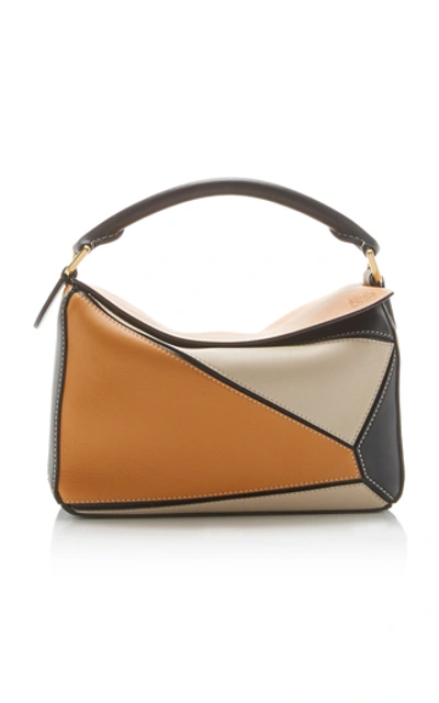 Loewe Puzzle Small Leather Shoulder Bag In Brown