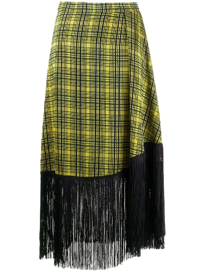 Rokh Tassel-accented Crepe Skirt In Yellow