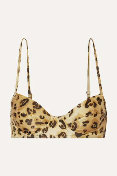 Mara Hoffman Net Sustain Lua Leopard-print Underwired Bikini Top In Leopard Print