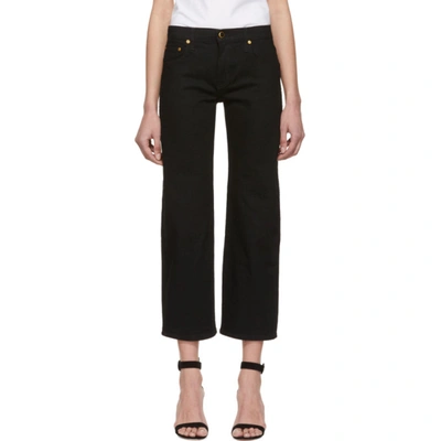 Khaite Wendell Cropped High-rise Wide-leg Jeans In Black