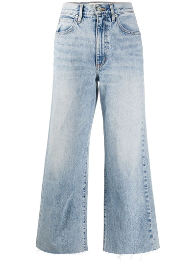 Slvrlake Grace Cropped Frayed High-rise Wide-leg Jeans In Crosby