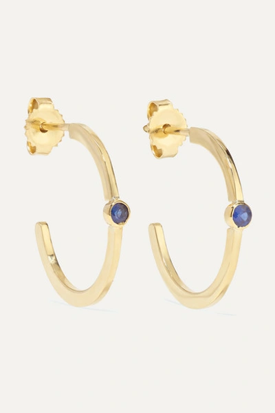 Jennifer Meyer 18-karat Gold Sapphire Hoop Earrings