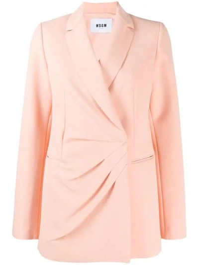 Msgm Pleated Blazer In Pink