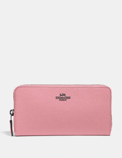 Coach Accordion Zip Wallet - Women's In Gunmetal/true Pink