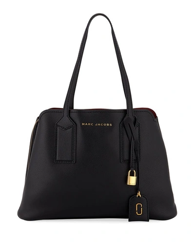Marc Jacobs The Editor Large Pebbled Leather Tote Bag In Black