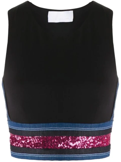 No Ka'oi Sequin Embroidered Sport Tank Top In Black