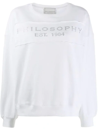 Philosophy Di Lorenzo Serafini Embellished Logo Sweatshirt In White