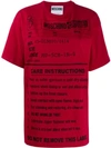 Moschino Care Label Print T-shirt In Red