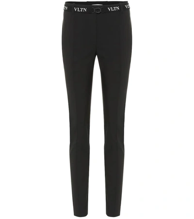 Valentino Vltn Wool-blend Skinn Pants In Nero