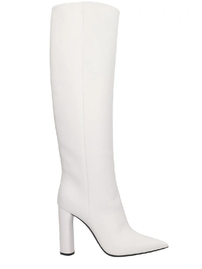 Casadei Agyness High Heels Boots In White Leather