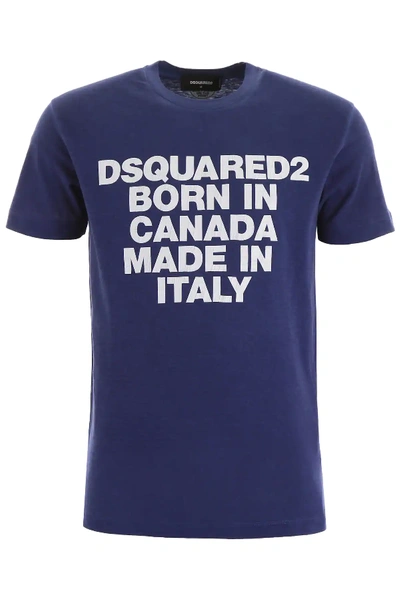 Dsquared2 Born In Canada T-shirt In Blue