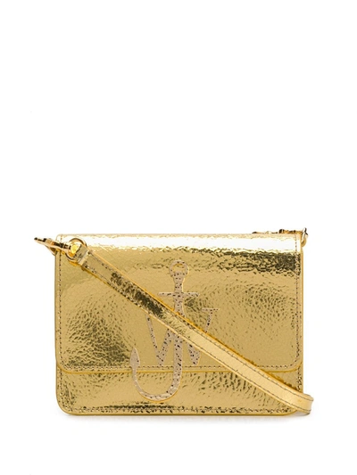 Jw Anderson Anchor Logo Leather Shoulder Bag In Gold