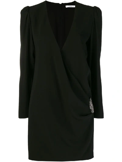 Givenchy Silk Wrap Dress With Side Embellishment In Black