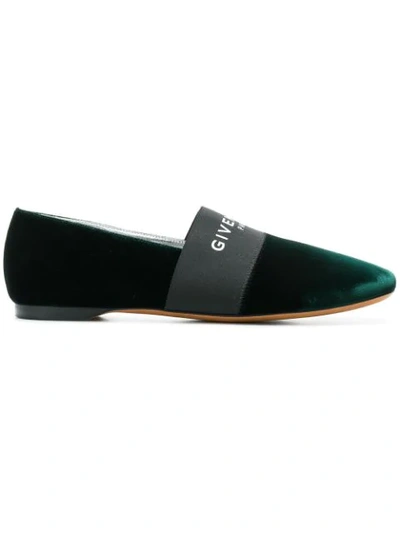 Givenchy Bedford Flat Logo Slippers - Green