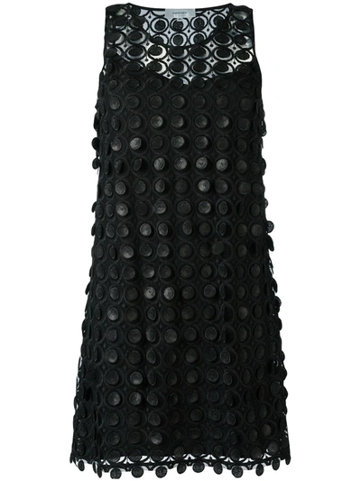 Carven Embroidered Lace Dress In Black