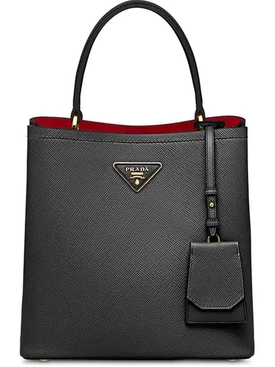 Prada Double Bucket Bag - Black In Black