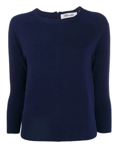 Diane Von Furstenberg Contrasting Zip Sweater In Blue