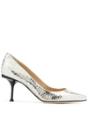 Sergio Rossi Metallic Pointed Pumps In Silver