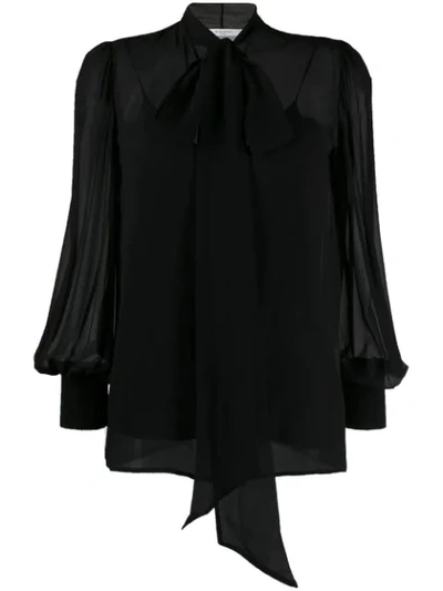 Givenchy Tie Neck Blouse In Black