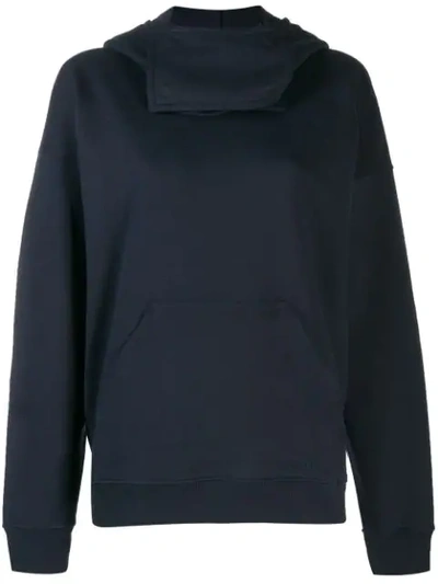 Jw Anderson Neck Panel Hooded Sweater In Blue