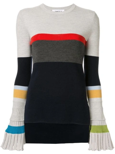 Enföld Striped Fine Knit Sweater In Multicolour
