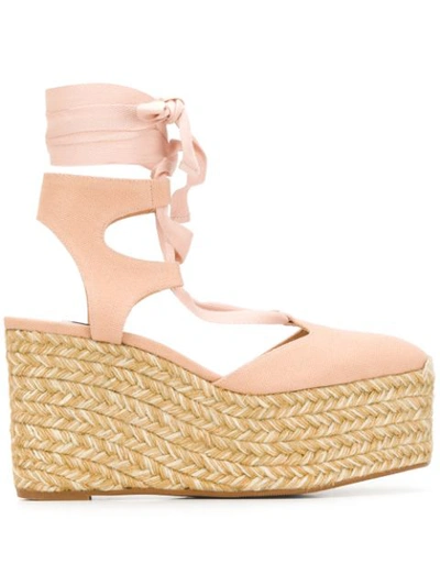 Stuart Weitzman Savina Wedge Espadrilles In Pink