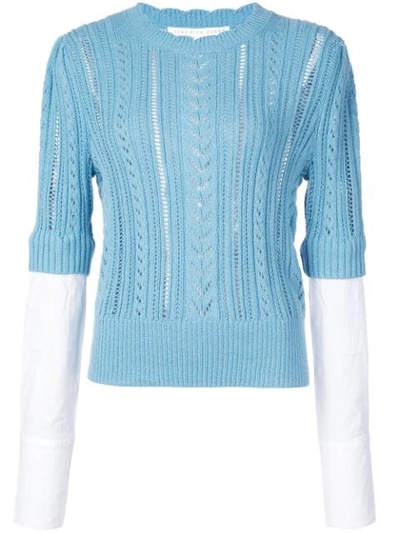 Veronica Beard Fine Knit Sweatshirt In Blue