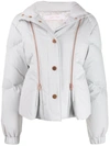 See By Chloé Double Zip Front Padded Jacket In White