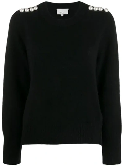 Phillip Lim Pearl Embellished Sweater In Ba001 Black ModeSens