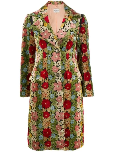 Etro Floral Print Single-breasted Coat In 0001