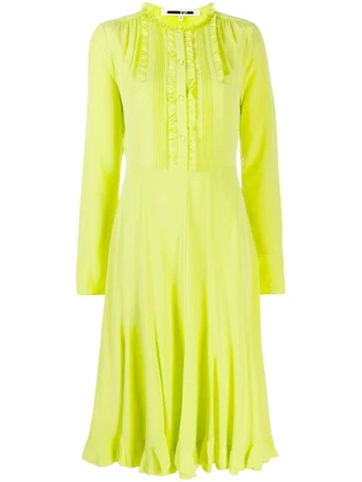 Mcq By Alexander Mcqueen Ruffled Midi Dress In Green
