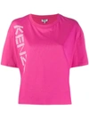 Kenzo Boxy Logo Print T-shirt In Pink