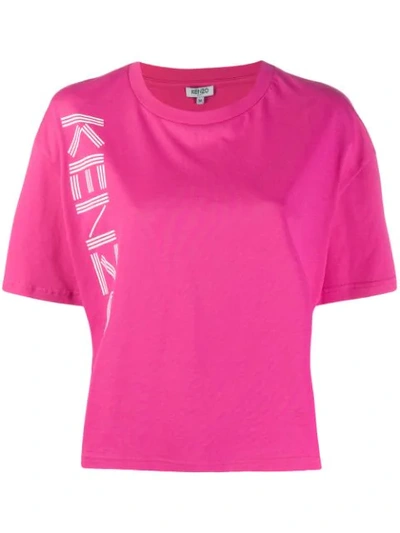 Kenzo Boxy Logo Print T-shirt In Pink