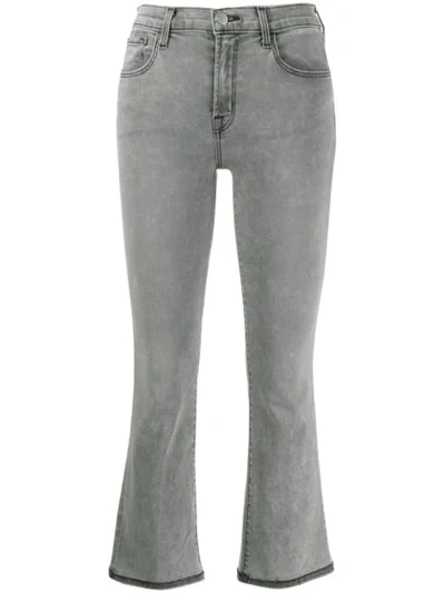 J Brand Stitching Detail Cropped Jeans In Grey