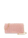 Miu Miu Matelassé Leather Wallet On Chain - Pink