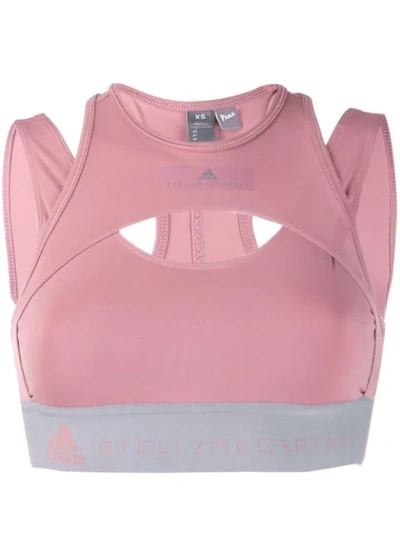 Adidas By Stella Mccartney Layered Compression Top In Pink