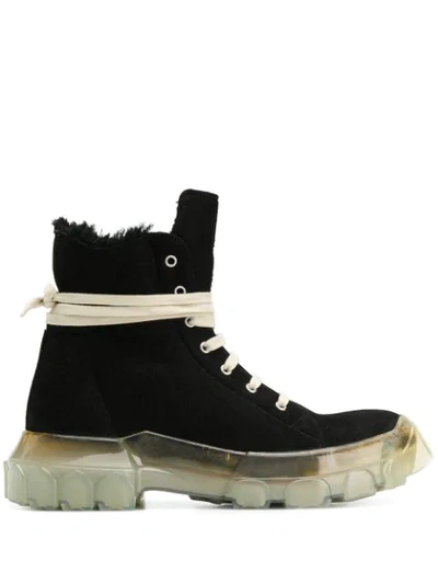 Rick Owens Chunky Sole Boots In Black